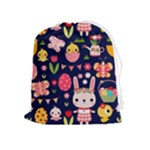 Bunny - Easter Pattern Drawstring Pouch (XL)