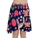 Bunny - Easter Pattern Chiffon Wrap Front Skirt