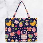 Bunny - Easter Pattern Zipper Medium Tote Bag