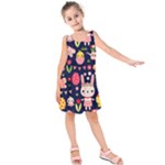 Bunny - Easter Pattern Kids  Sleeveless Dress