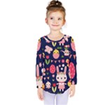 Bunny - Easter Pattern Kids  Long Sleeve T-Shirt