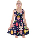 Bunny - Easter Pattern Reversible Velvet Sleeveless Dress