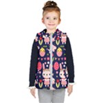 Bunny - Easter Pattern Kids  Hooded Puffer Vest