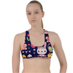 Bunny - Easter Pattern Criss Cross Racerback Sports Bra