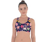 Bunny - Easter Pattern Cross String Back Sports Bra