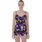 Bunny - Easter Pattern Tie Front Two Piece Tankini