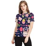 Bunny - Easter Pattern Women s Short Sleeve Rash Guard