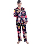 Bunny - Easter Pattern Men s Long Sleeve Satin Pajamas Set