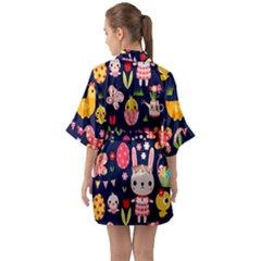 Half Sleeve Satin Kimono  