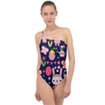 Bunny - Easter Pattern Classic One Shoulder Swimsuit