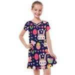 Bunny - Easter Pattern Kids  Cross Web Dress