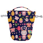 Bunny - Easter Pattern Drawstring Bucket Bag