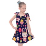 Bunny - Easter Pattern Kids  Tie Up Tunic Dress