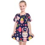 Bunny - Easter Pattern Kids  Smock Dress