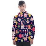 Bunny - Easter Pattern Men s Front Pocket Pullover Windbreaker