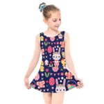 Bunny - Easter Pattern Kids  Skater Dress Swimsuit