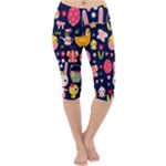 Bunny - Easter Pattern Lightweight Velour Cropped Yoga Leggings