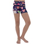 Bunny - Easter Pattern Kids  Lightweight Velour Yoga Shorts