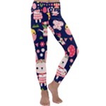 Bunny - Easter Pattern Kids  Lightweight Velour Classic Yoga Leggings