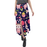 Bunny - Easter Pattern Velour Split Maxi Skirt