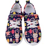 Bunny - Easter Pattern Women s Velcro Strap Shoes