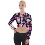 Bunny - Easter Pattern Long Sleeve Cropped Velvet Jacket