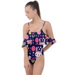 Bunny - Easter Pattern Drape Piece Swimsuit