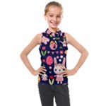 Bunny - Easter Pattern Kids  Sleeveless Polo T-Shirt