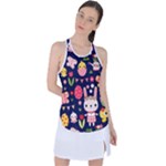 Bunny - Easter Pattern Racer Back Mesh Tank Top