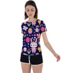 Bunny - Easter Pattern Back Circle Cutout Sports T-Shirt