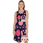 Bunny - Easter Pattern Knee Length Skater Dress With Pockets