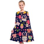 Bunny - Easter Pattern Kids  Midi Sailor Dress