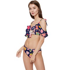 Ruffle Edge Tie Up Bikini Set	 