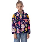 Bunny - Easter Pattern Kids  Half Zip Hoodie