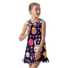 Kids  Pilgrim Collar Ruffle Hem Dress 