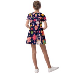 Kids  Short Sleeve Pinafore Style Dress 