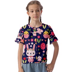 Kids  Cuff Sleeve Scrunch Bottom T-Shirt 