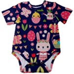 Bunny - Easter Pattern Baby Short Sleeve Bodysuit