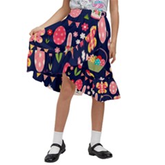 Kids  Ruffle Flared Wrap Midi Skirt 