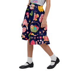 Kids  Ruffle Flared Wrap Midi Skirt 