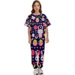 Bunny - Easter Pattern Kids  T-Shirt and Pants Sports Set