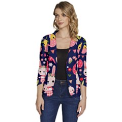 Women s One-Button 3/4 Sleeve Short Jacket 