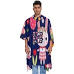 Bunny - Easter Pattern Men s Hooded Rain Ponchos