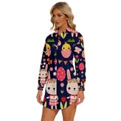 Womens Long Sleeve Shirt Dress 