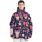 Bunny - Easter Pattern Men s Multi Pockets Zip Ski and Snowboard Waterproof Breathable Jacket