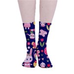 Bunny - Easter Pattern Smooth Crew Length Tube Socks