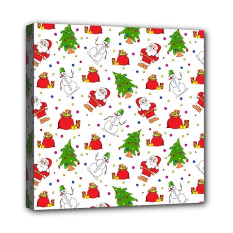 Christmas Pattern, Pattern, Christmas Mini Canvas 8  x 8  (Stretched) from ArtsNow.com