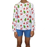 Christmas Pattern, Pattern, Christmas Kids  Long Sleeve Swimwear