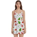 Christmas Pattern, Pattern, Christmas Body Wrap Sleeveless V-Neck Mini Dress