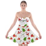 Christmas Pattern, Pattern, Christmas Strapless Bra Top Dress